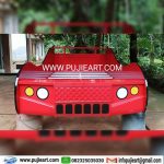 Tempat Tidur Single Kayu Solid Bentuk Mobil