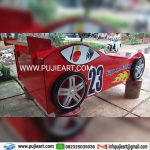 Tempat Tidur Single Kayu Solid Bentuk Mobil