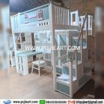 Tempat Tidur Tingkat Custome Bawah Meja Belajar Dengan Tangga Laci