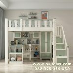Tempat Tidur Tingkat Custome Bawah Meja Belajar Dengan Tangga Laci