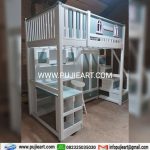Tempat Tidur Tingkat Custome Bawah Meja Belajar Dengan Tangga Laci