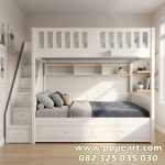 Tempat Tidur Tingkat Kokoh Anak Remaja Minimalis Kayu Solid