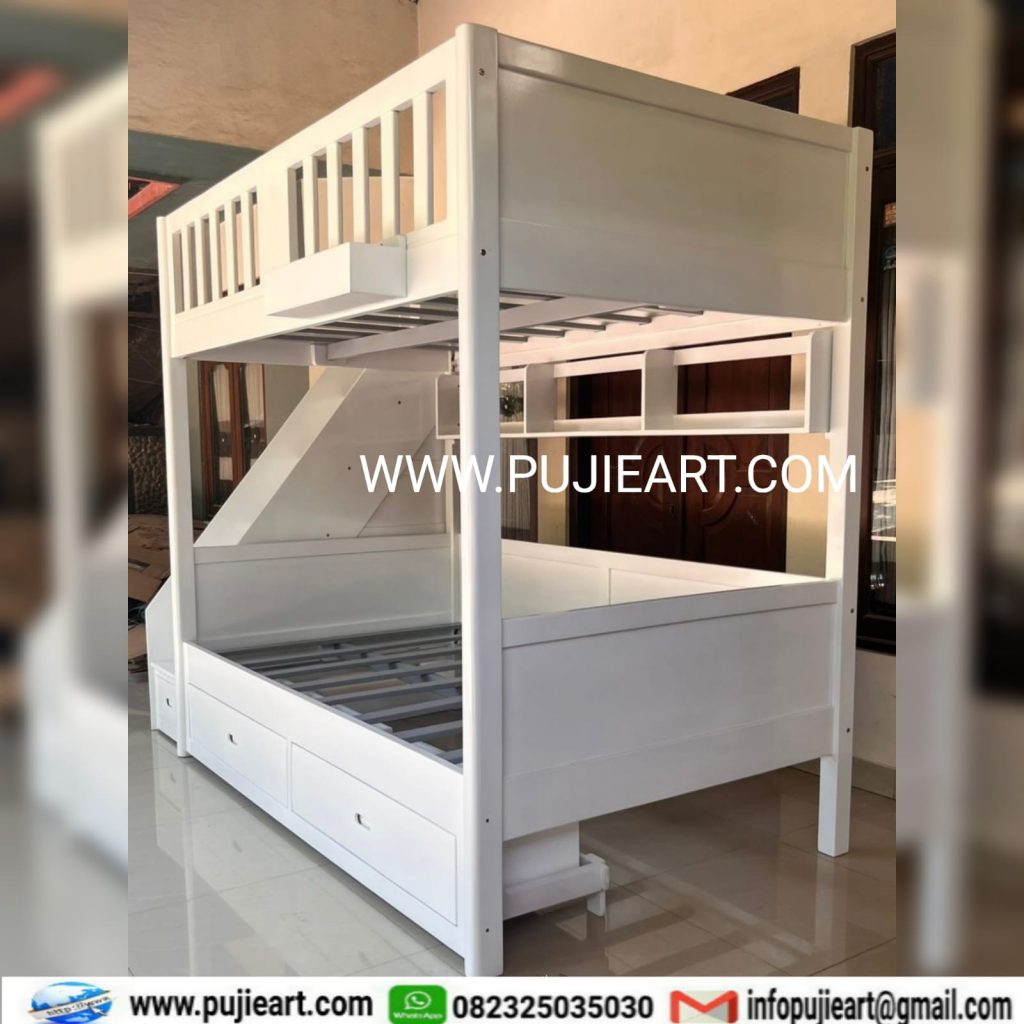 Tempat Tidur Tingkat Anak Remaja Minimalis Kayu Solid