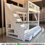 Tempat Tidur Tingkat Kokoh Anak Remaja Minimalis Kayu Solid