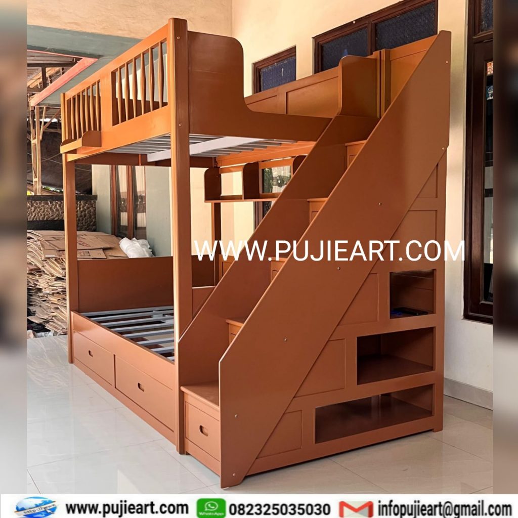 Dipan Tingkat Anak Remaja Minimalis Kayu Solid