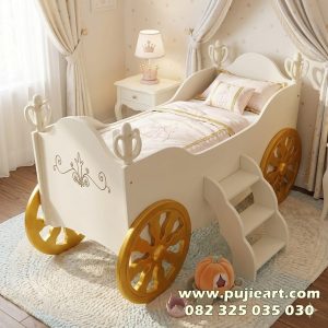 Ranjang Anak Perempuan Karakter Princess Bentuk Kereta