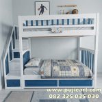Ranjang Tingkat 2 Anak Minimalis Kayu Solid
