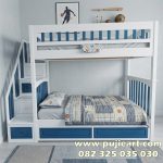 Ranjang Tingkat 2 Anak Minimalis Kayu Solid