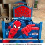 Tempat Tidur Anak Cowok Karakter Spider-Man Kayu Solid