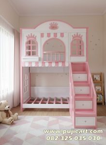 Tempat Tidur Anak Perempuan Lucu Bentuk Tingkat