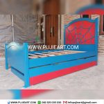Tempat Tidur Anak Sorong Kayu Solid Karakter Spiderman