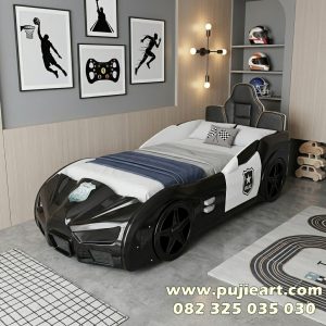 Tempat Tidur Karakter Police Anak Laki-laki Bentuk Mobil
