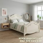 Tempat Tidur Single Anak Remaja Klasik Hemat Ruangan Kayu Solid