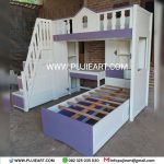 Tempat Tidur Tingkat 2 Multifungsi Bawah Meja Belajar Plus Almari