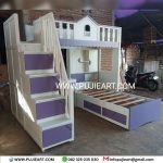 Tempat Tidur Tingkat 2 Multifungsi Bawah Meja Belajar Plus Almari