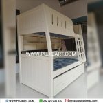 Tempat Tidur Tingkat 3 Minimalis Kayu Solid