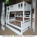Tempat Tidur Tingkat 3 Murah Warna Putih