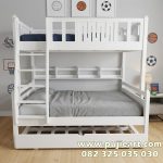 Tempat Tidur Tingkat 3 Murah Warna Putih