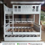 Tempat Tidur Tingkat 3 Murah Warna Putih