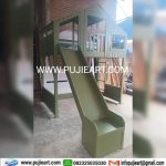 Tempat Tidur Tingkat Perosotan Kayu Solid