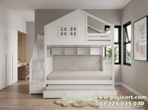 Bed Tingkat Anak Minimalis Multifungsi Laci