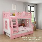 Ranjang Tingkat Kayu Anak Perempuan Hemat Tempat