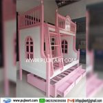 Ranjang Tingkat Kayu Anak Perempuan Hemat Tempat