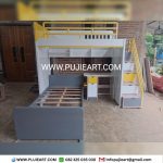 Ranjang Tingkat Multifungsi Bawah Meja Belajar Kayu Kokoh