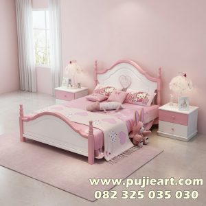 Satu Set Ranjang Anak Perempuan Custom Karakter Hello Kitty