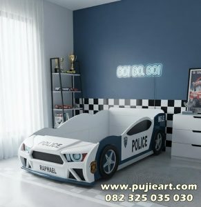 Tempat Tidur Anak Bentuk Mobil Karakter Police