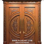 Pintu Jati Kupu Tarung Ukir Classic