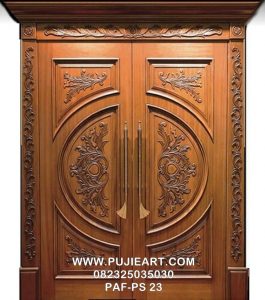 Pintu Jati Kupu Tarung Ukir Classic