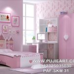 Set Tempat Tidur Anak Minimalis Warna Pink